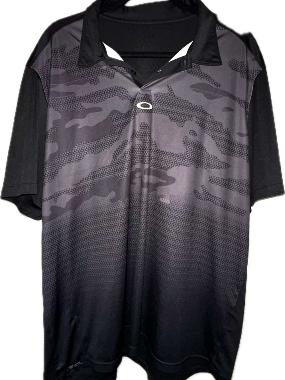 Oakley Black & Gray Camo Short Sleeve Polo